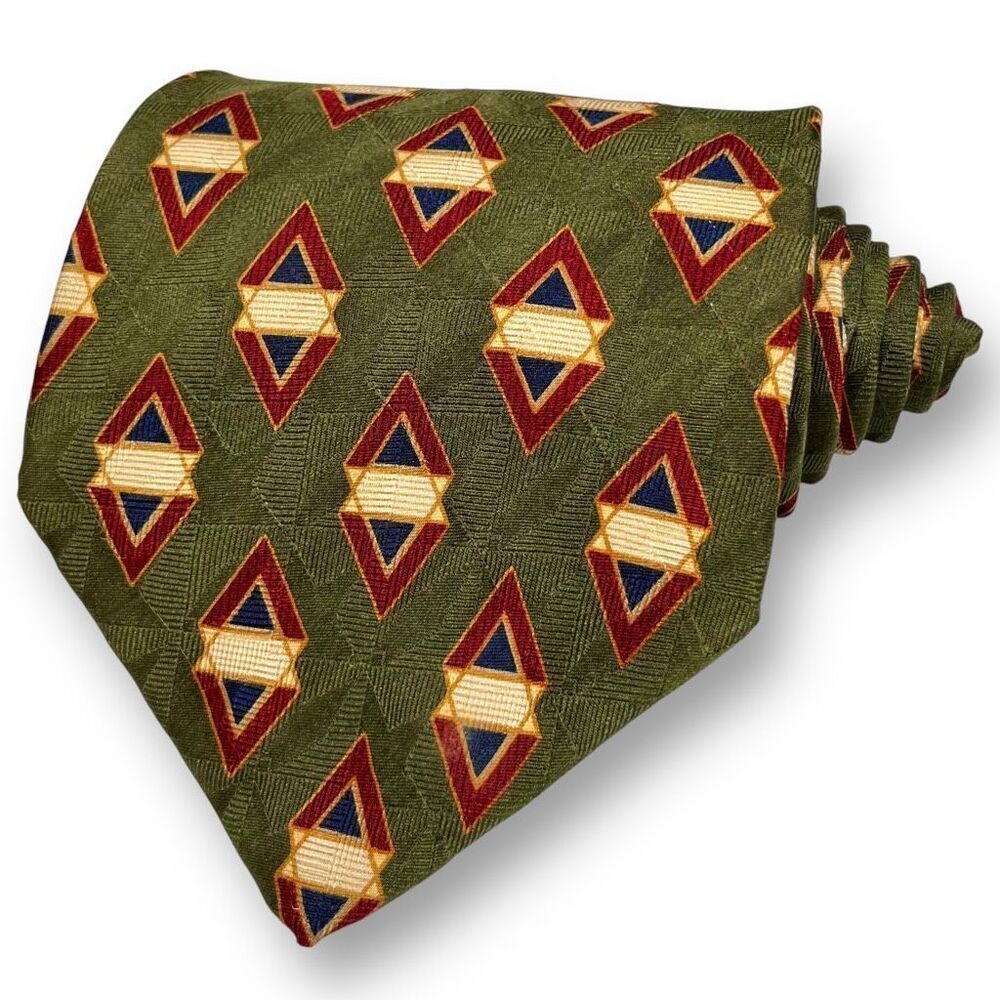 GRAHAM & LOCKWOOD Men’s Vintage Geometric Tie, 100% Silk, Made in Costa Rica